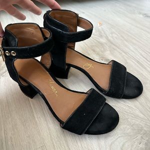 Black block heels
